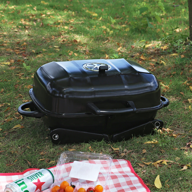 Discover the Joy of Outdoor Cooking with Our Portable Foldable Small Hamburger Barbecue Grill